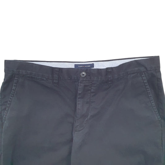 Mens Black Tommy Hilfiger Custom Fit Chino Trousers