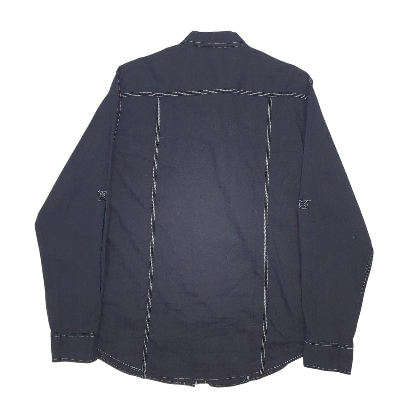 Mens Navy Rustic Blue  Long Sleeve Shirt