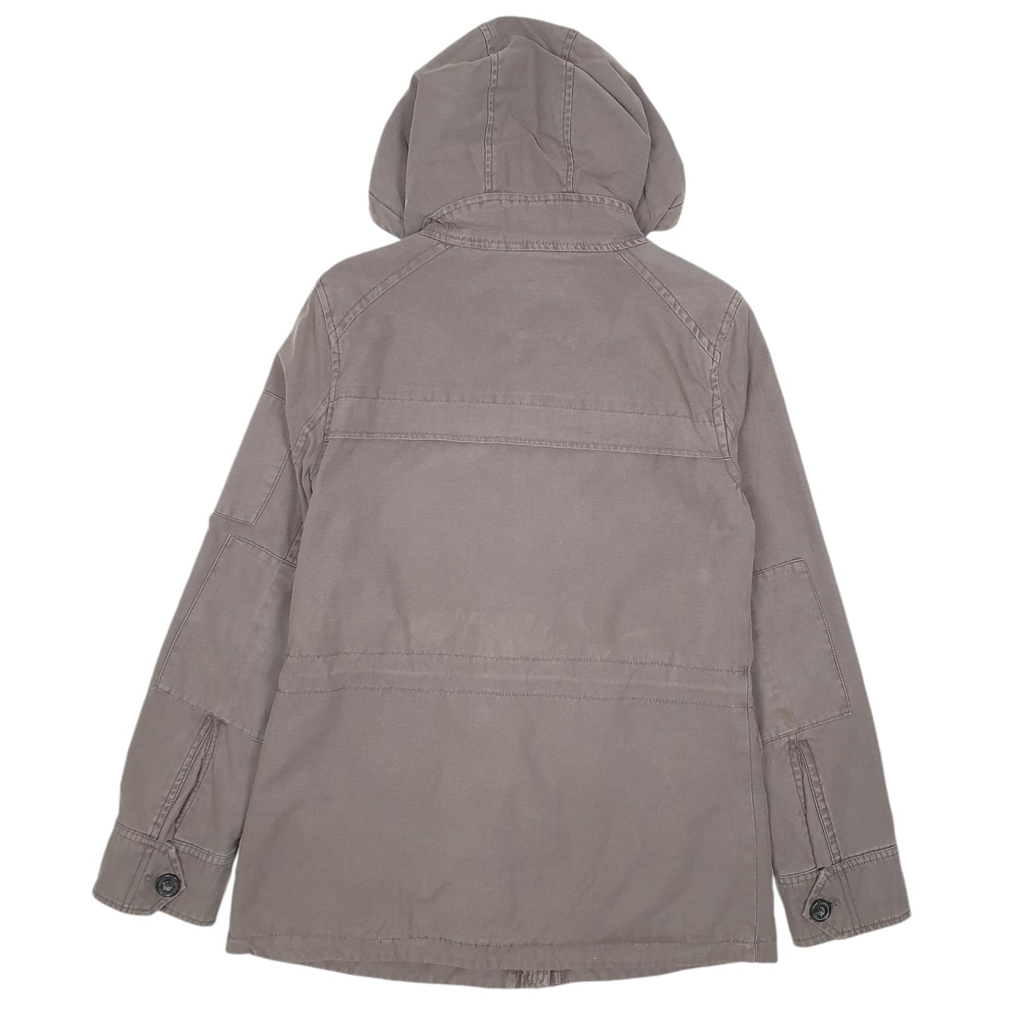 Womens Grey Levis Military Style Hooded  Coat