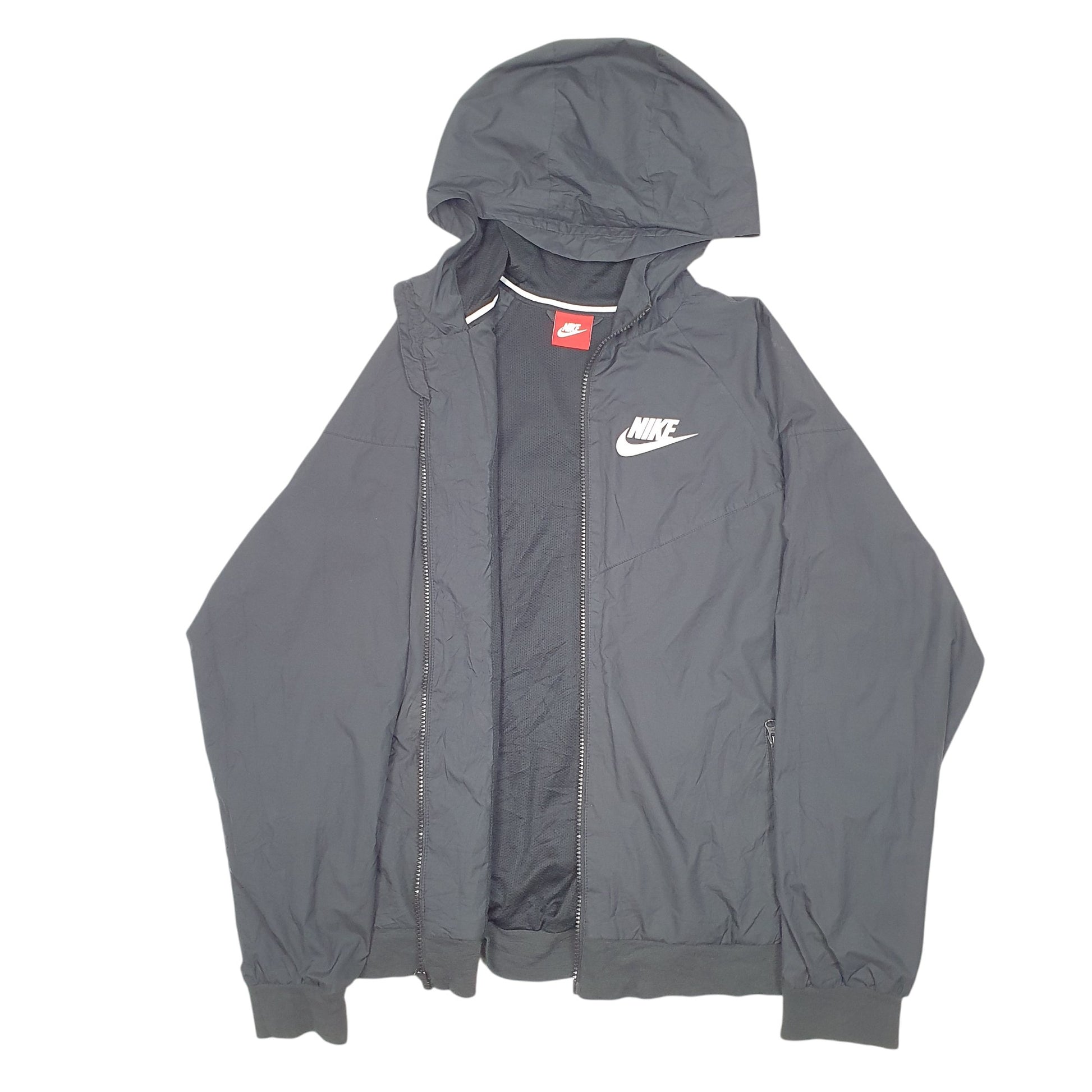 Mens Black Nike Windrunner Lightweight Hooded  Coat