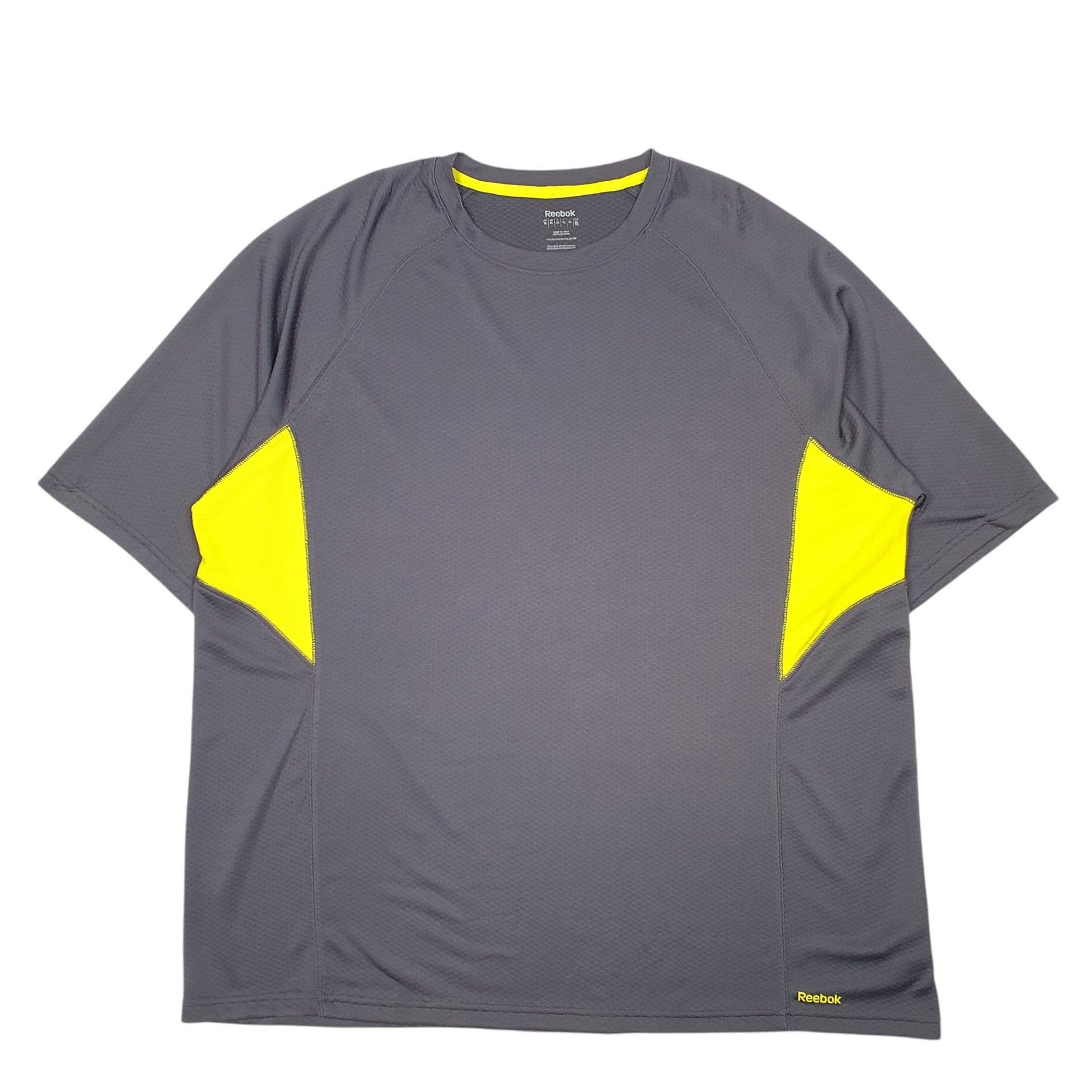 Mens Grey Reebok Active Workout Gym Short Sleeve T Shirt