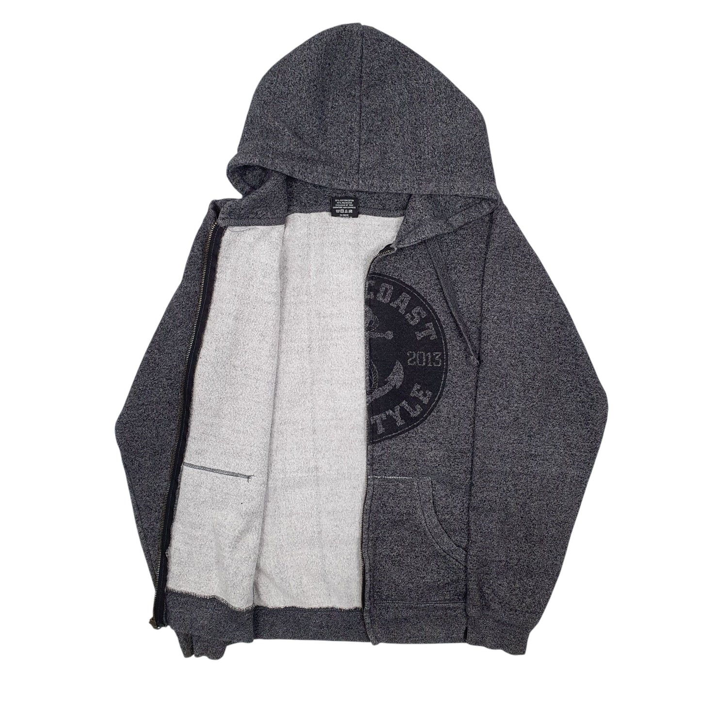 Mens Grey East Coast Lifestyle  Full Zip Jumper