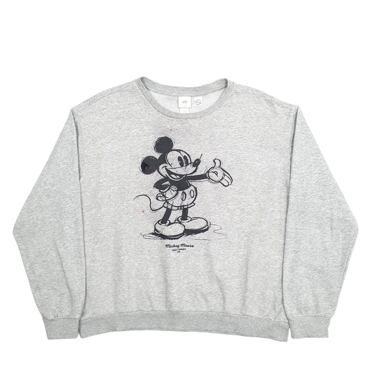 Womens Grey H&M Mickey Mouse Crewneck Jumper