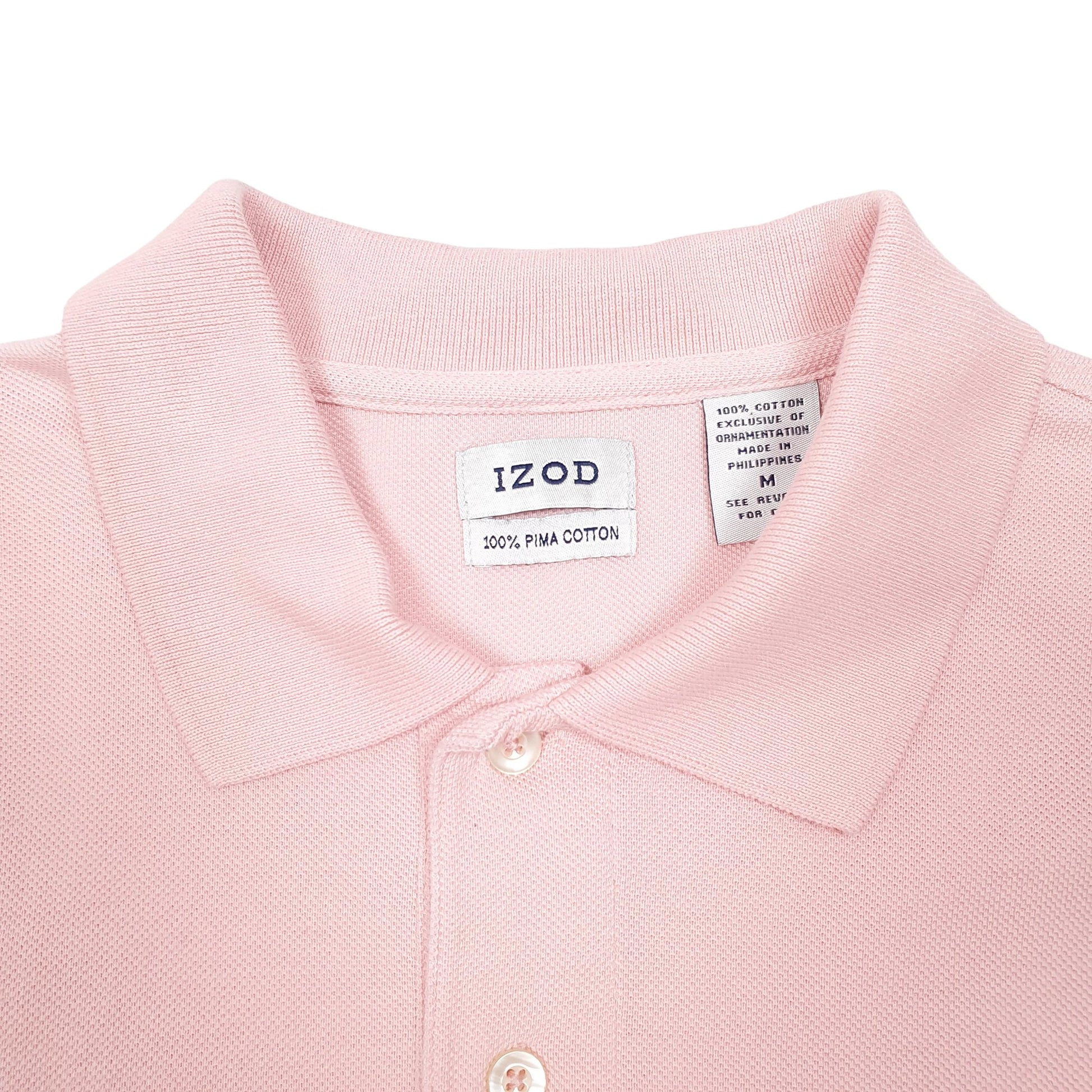 Mens Pink Izod Pima Short Sleeve Polo Shirt
