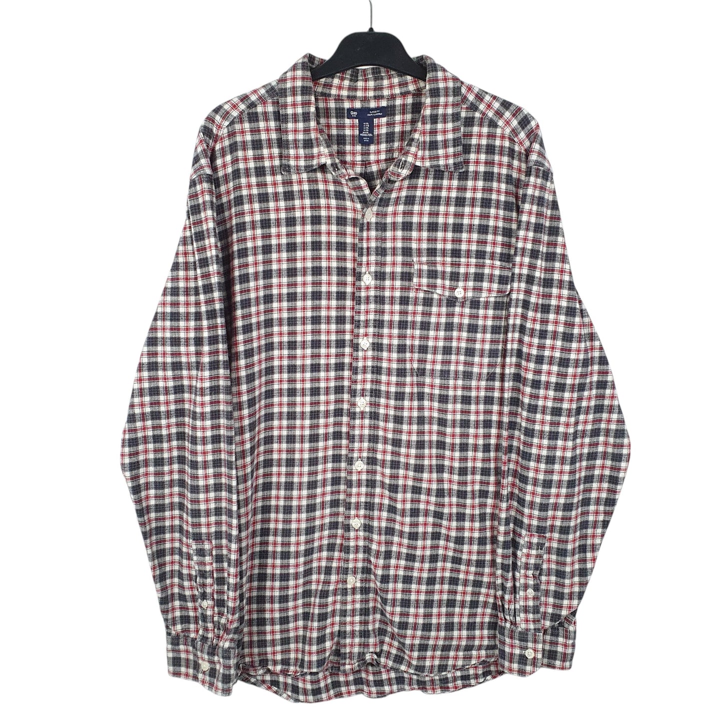 Mens White Gap Flannel Overshirt Long Sleeve Shirt