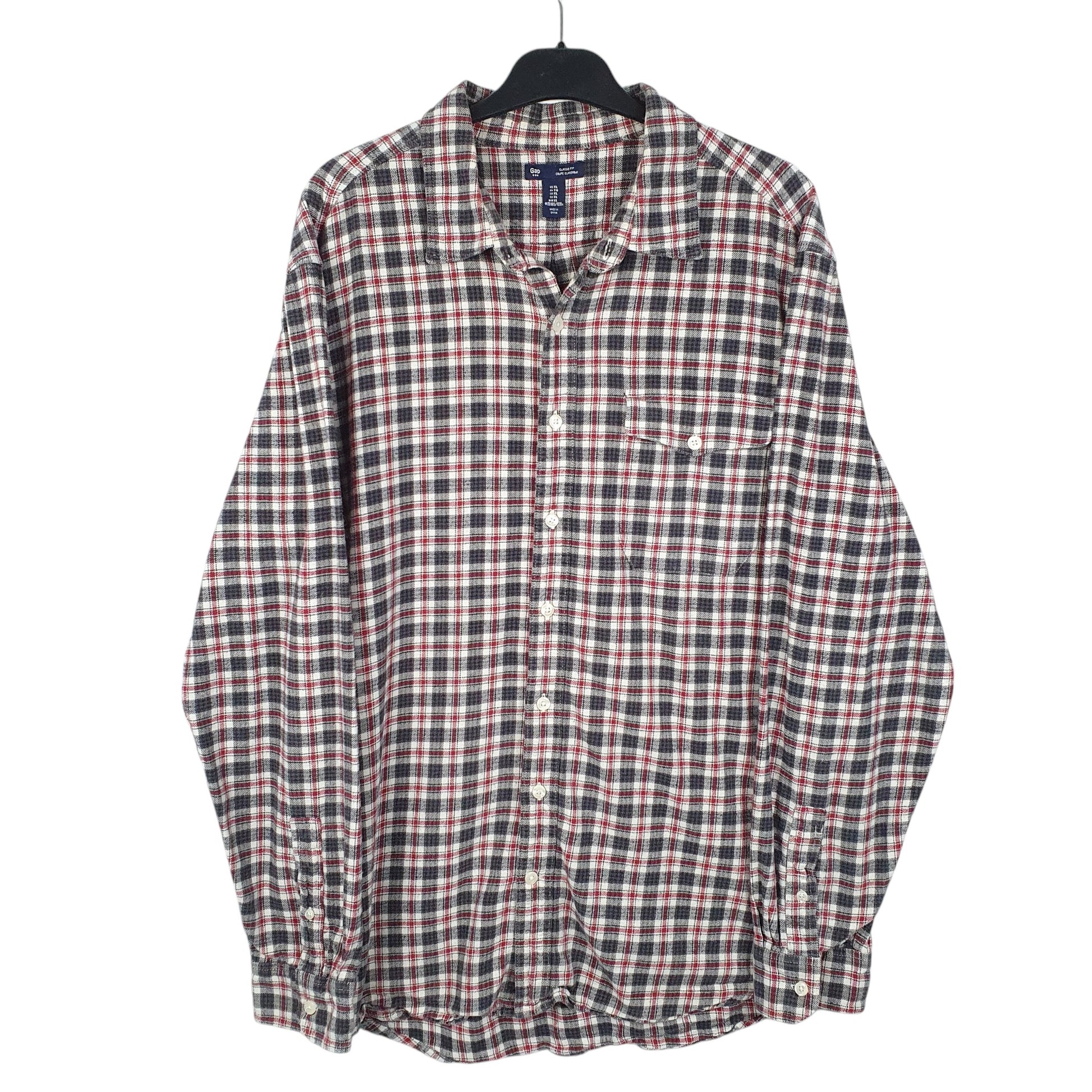Mens White Gap Flannel Overshirt Long Sleeve Shirt