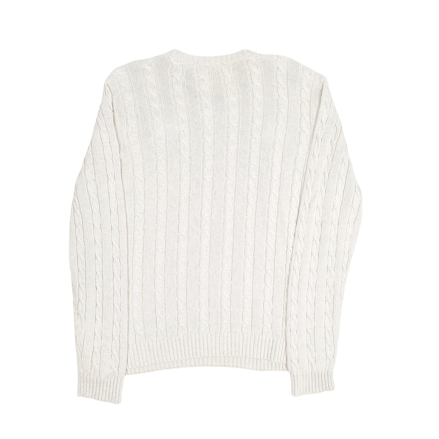 Mens Cream Chaps Cable Knit Crewneck Jumper