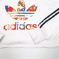 Womens White Adidas Spellout Cropped Gym Her Hoodie Jumper