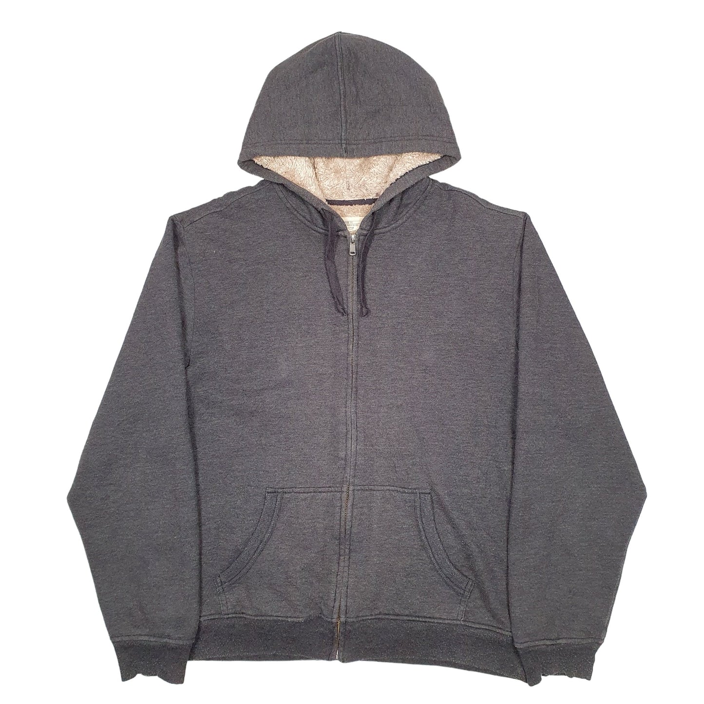 Mens Grey Levi's Fleece Lined Winter Full Zip Jumper