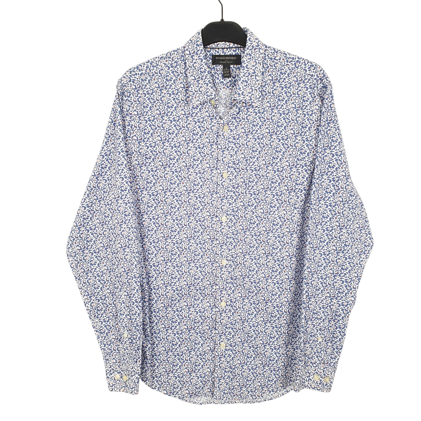 Mens White Banana Republic Floral Flowers Long Sleeve Shirt