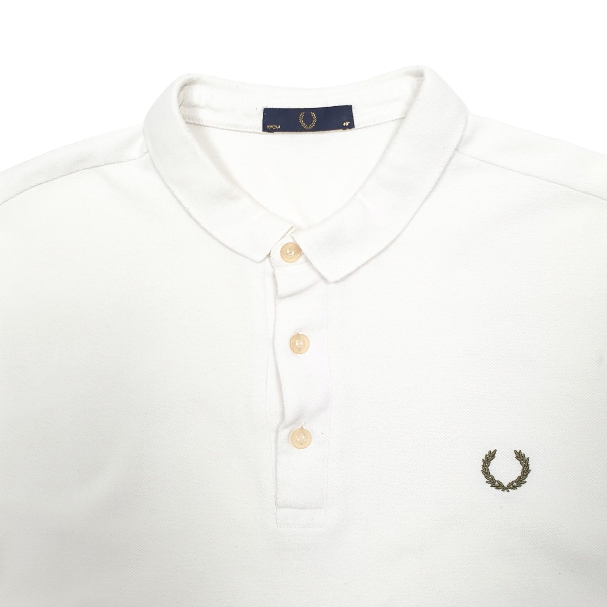 Mens White Fred Perry  Short Sleeve Polo Shirt