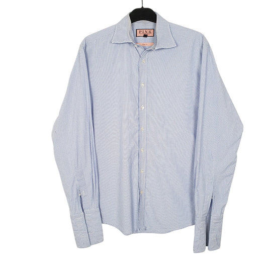 Mens Blue Pink  Long Sleeve Shirt