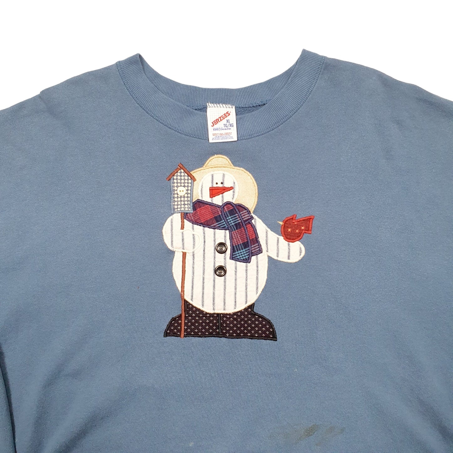 Mens Blue Jerzees  Crewneck Jumper