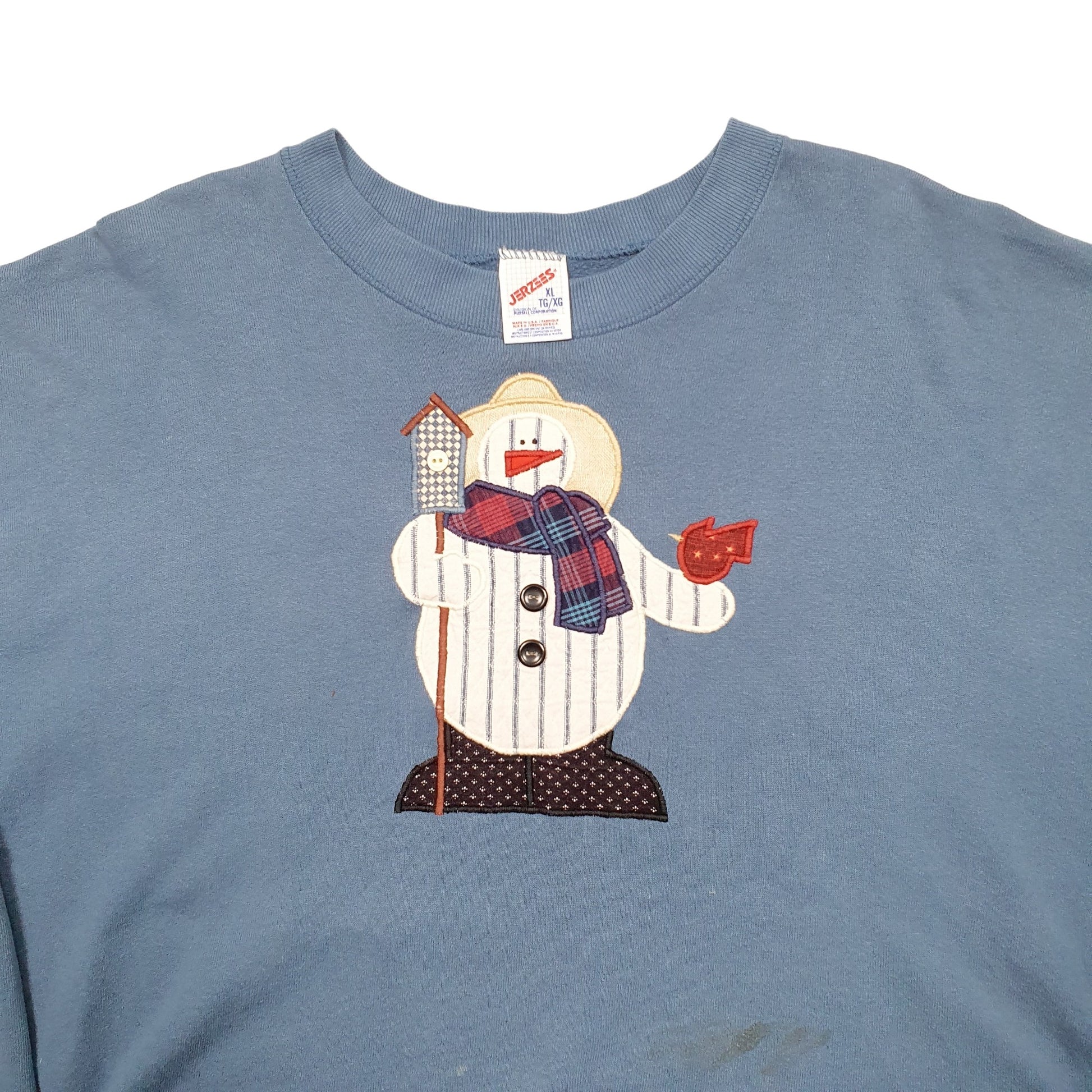 Mens Blue Jerzees  Crewneck Jumper