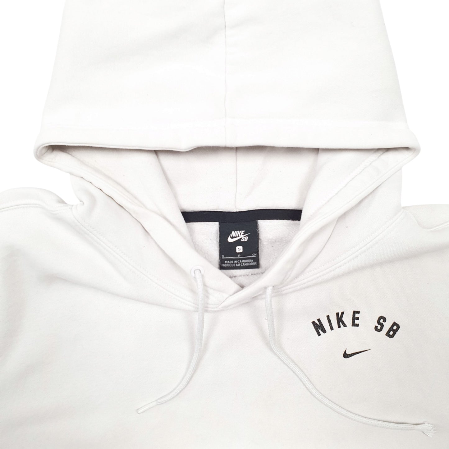 Mens White Nike Sb Skateboarding Spellout Hoodie Jumper