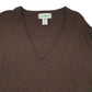 Mens Brown L L Bean Made In Scotland V Neck Jumper