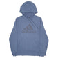 Mens Blue Adidas Spellout Hoodie Jumper