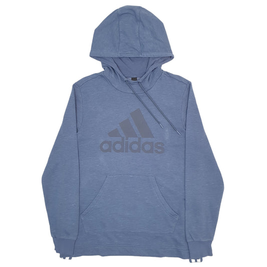 Mens Blue Adidas Spellout Hoodie Jumper