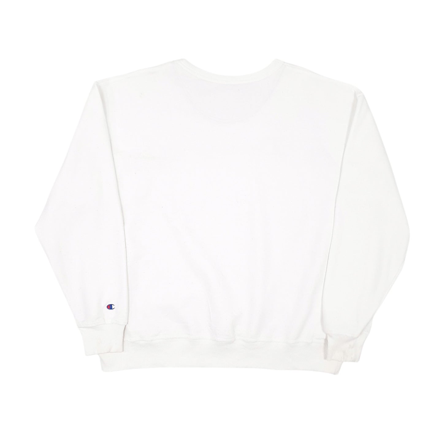 Mens White Champion Spellout Crewneck Jumper