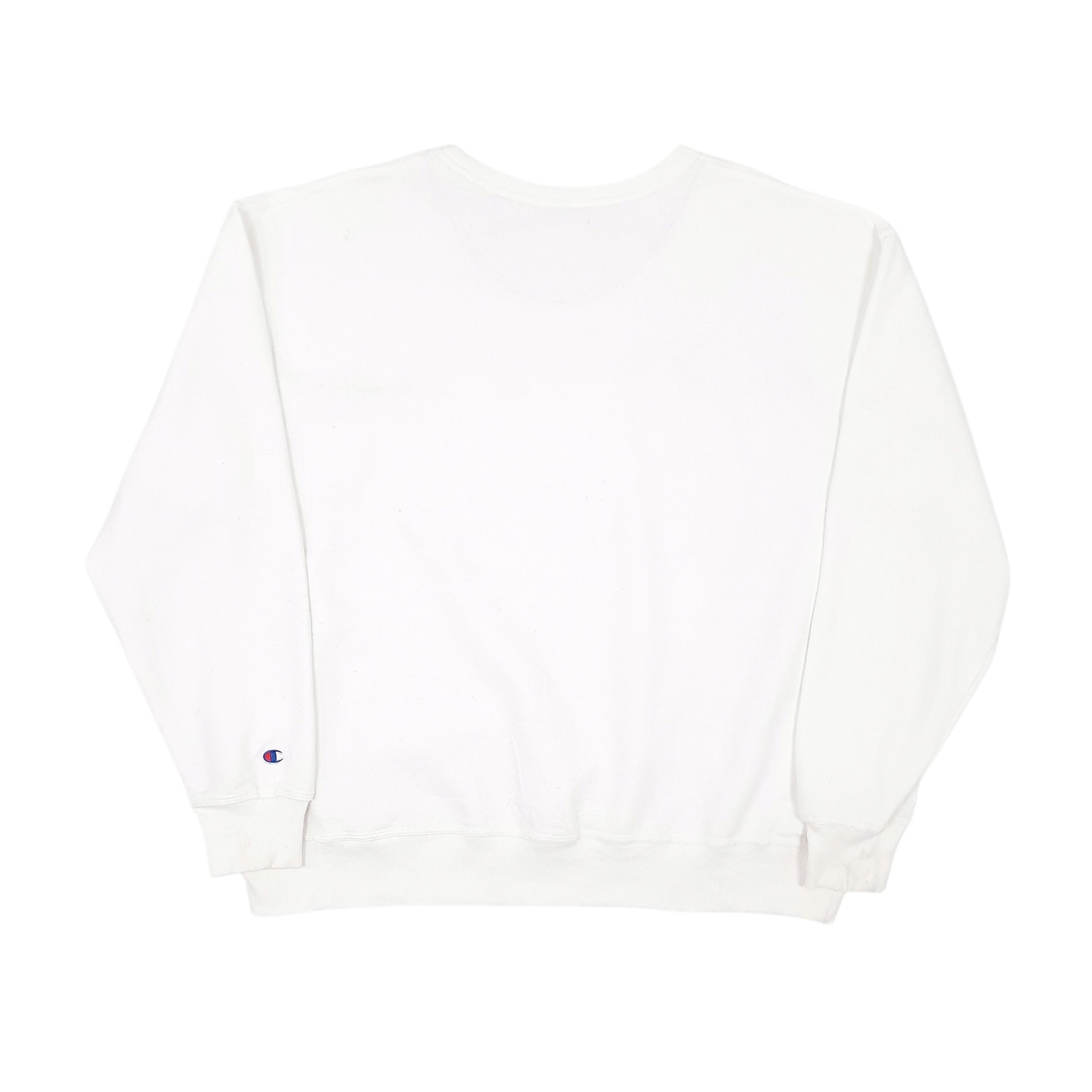Mens White Champion Spellout Crewneck Jumper
