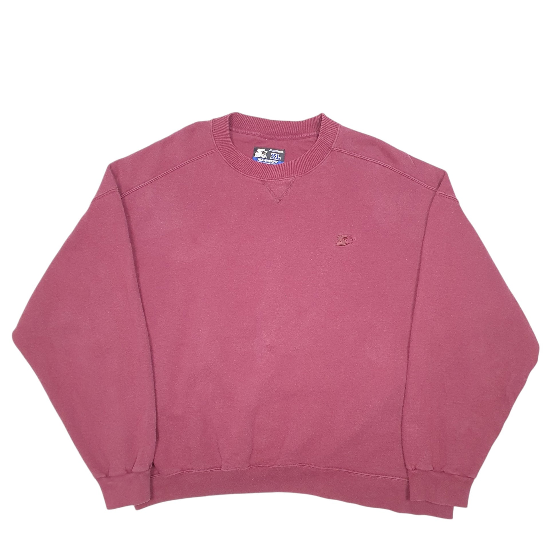 Mens Burgundy Starter Pro 80 Heavyweight Crewneck Jumper