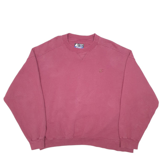 Mens Burgundy Starter Pro 80 Heavyweight Crewneck Jumper