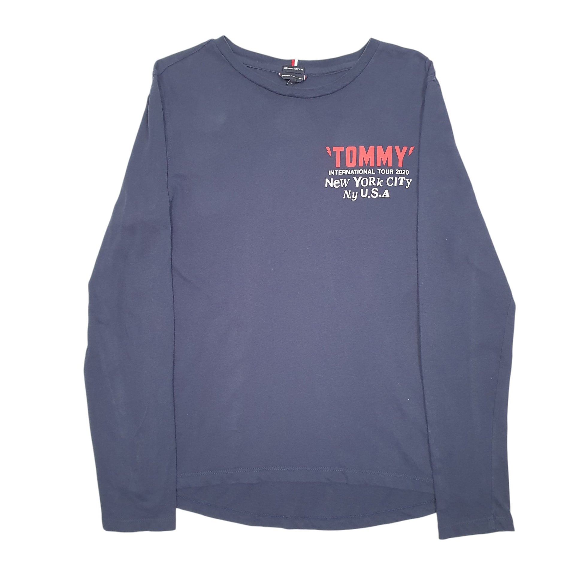 Mens Navy Tommy Hilfiger Tour New York USA Long Sleeve T Shirt