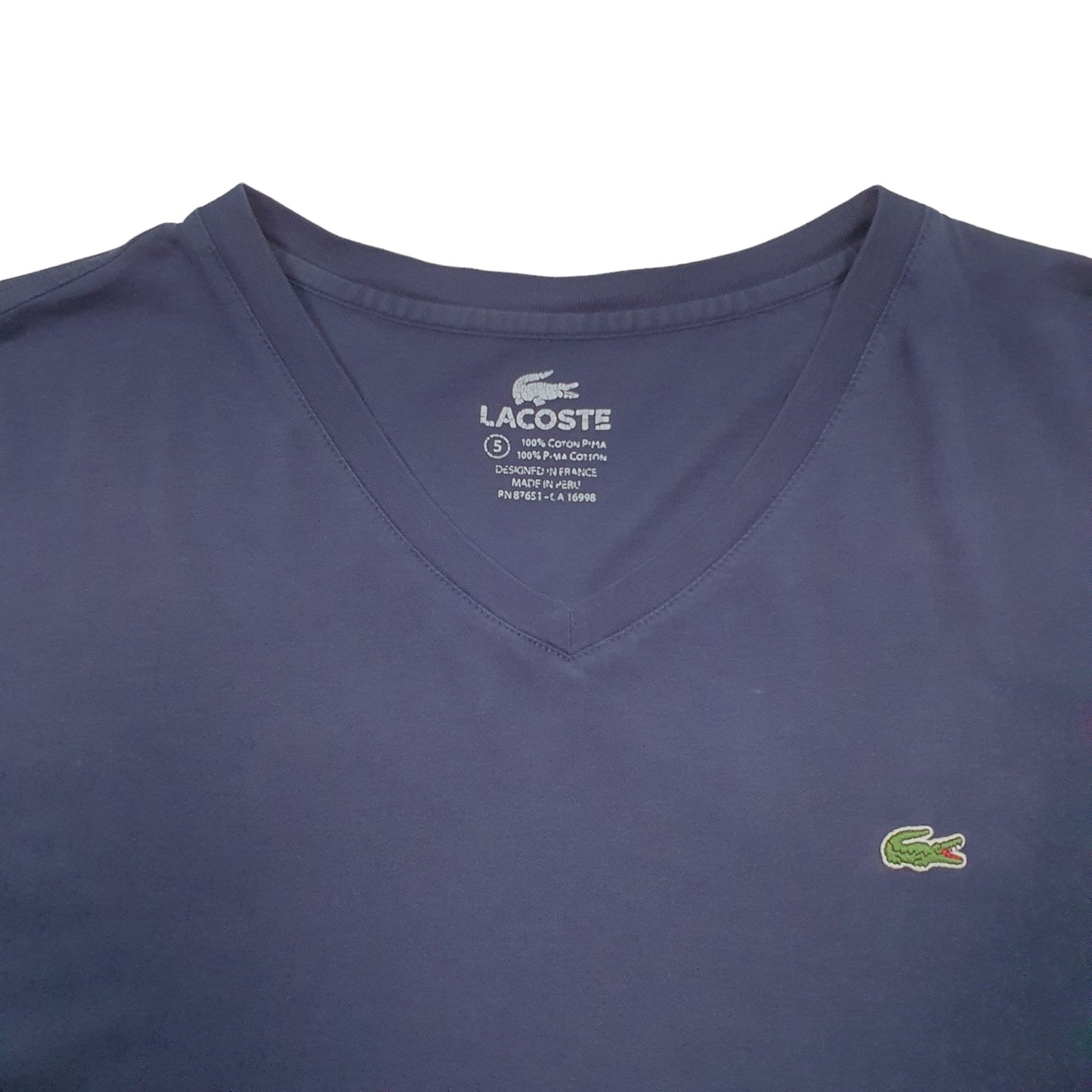 Mens Navy Lacoste  Short Sleeve T Shirt