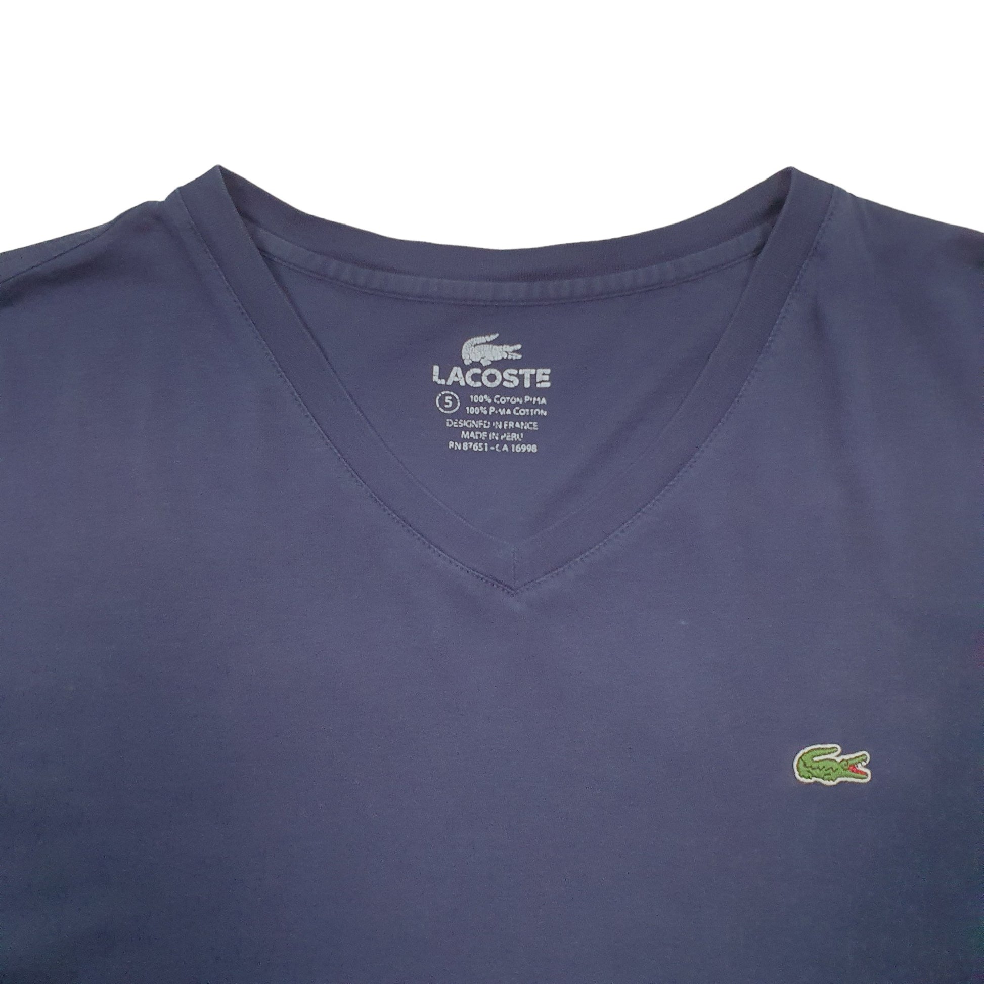 Mens Navy Lacoste  Short Sleeve T Shirt