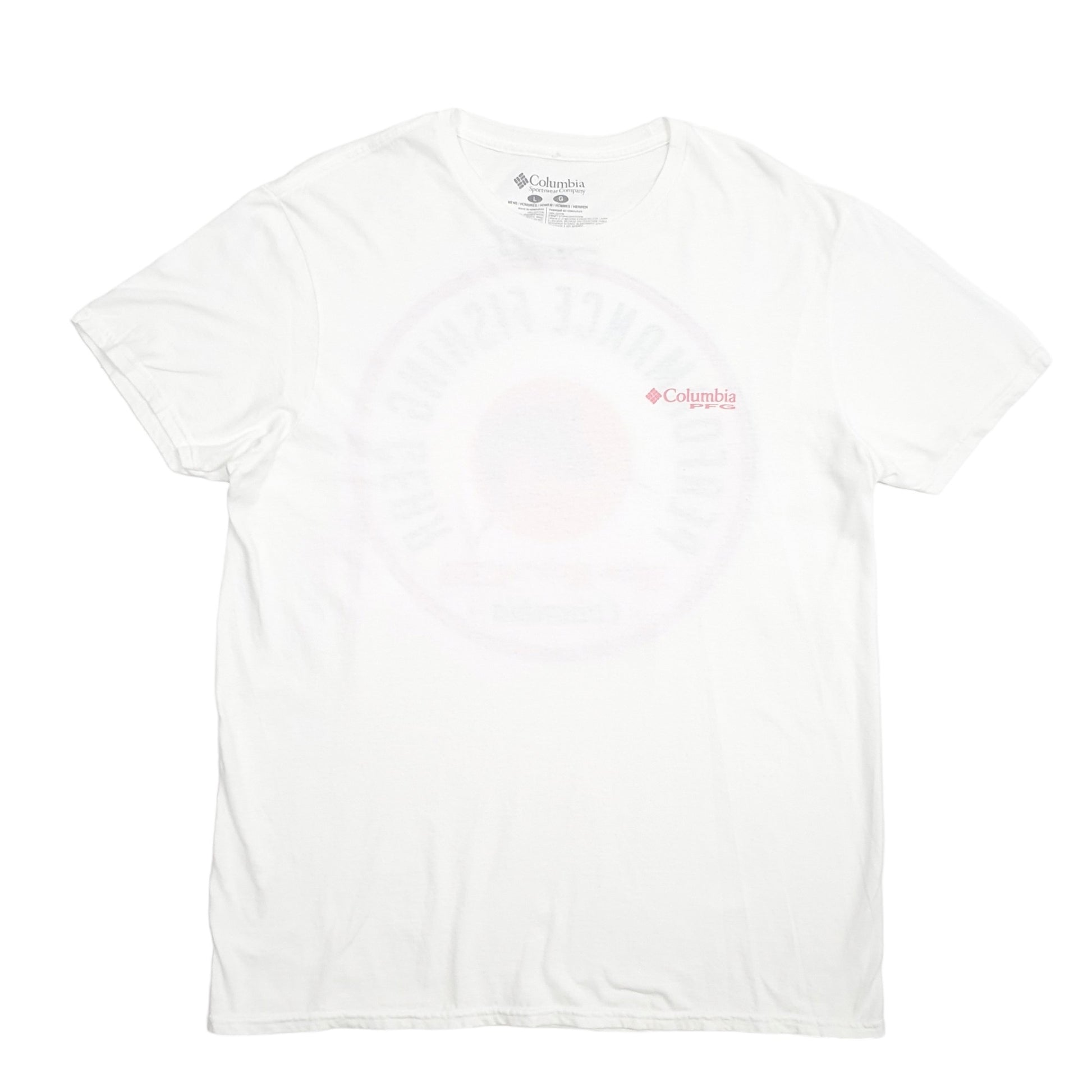 Mens White Columbia Sportswear PFG Fishing Short Sleeve T Shirt