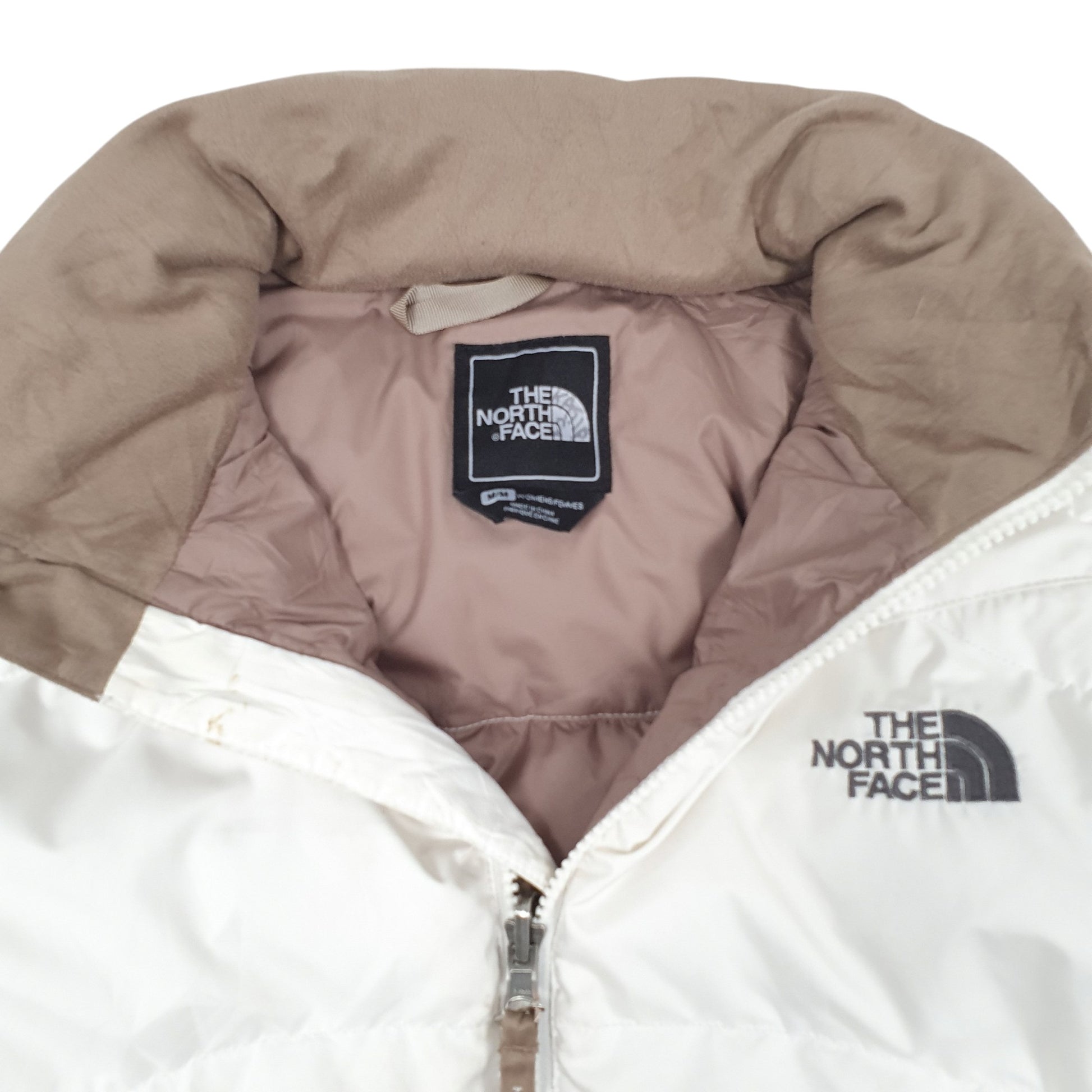 Womens White The North Face Nuptse 550  Coat