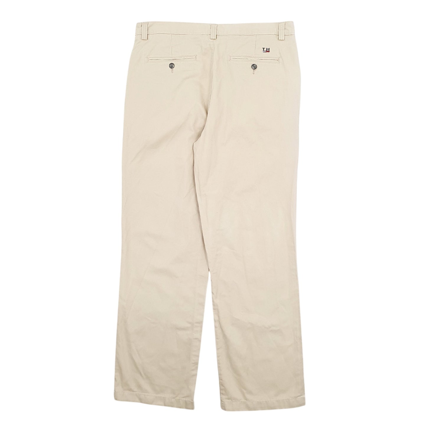 Mens Beige Tommy Hilfiger Double Pleated Chino Trousers