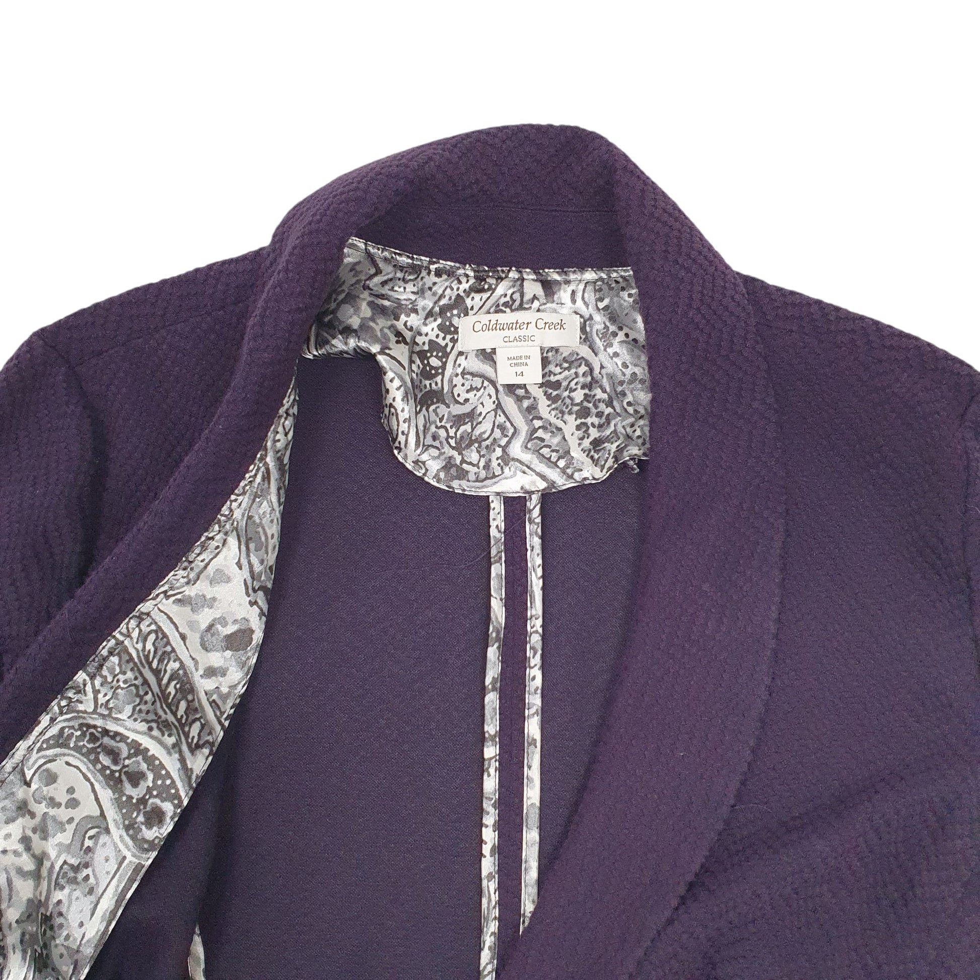 Womens Purple Coldwater Creek Vintage Cardigan Coat