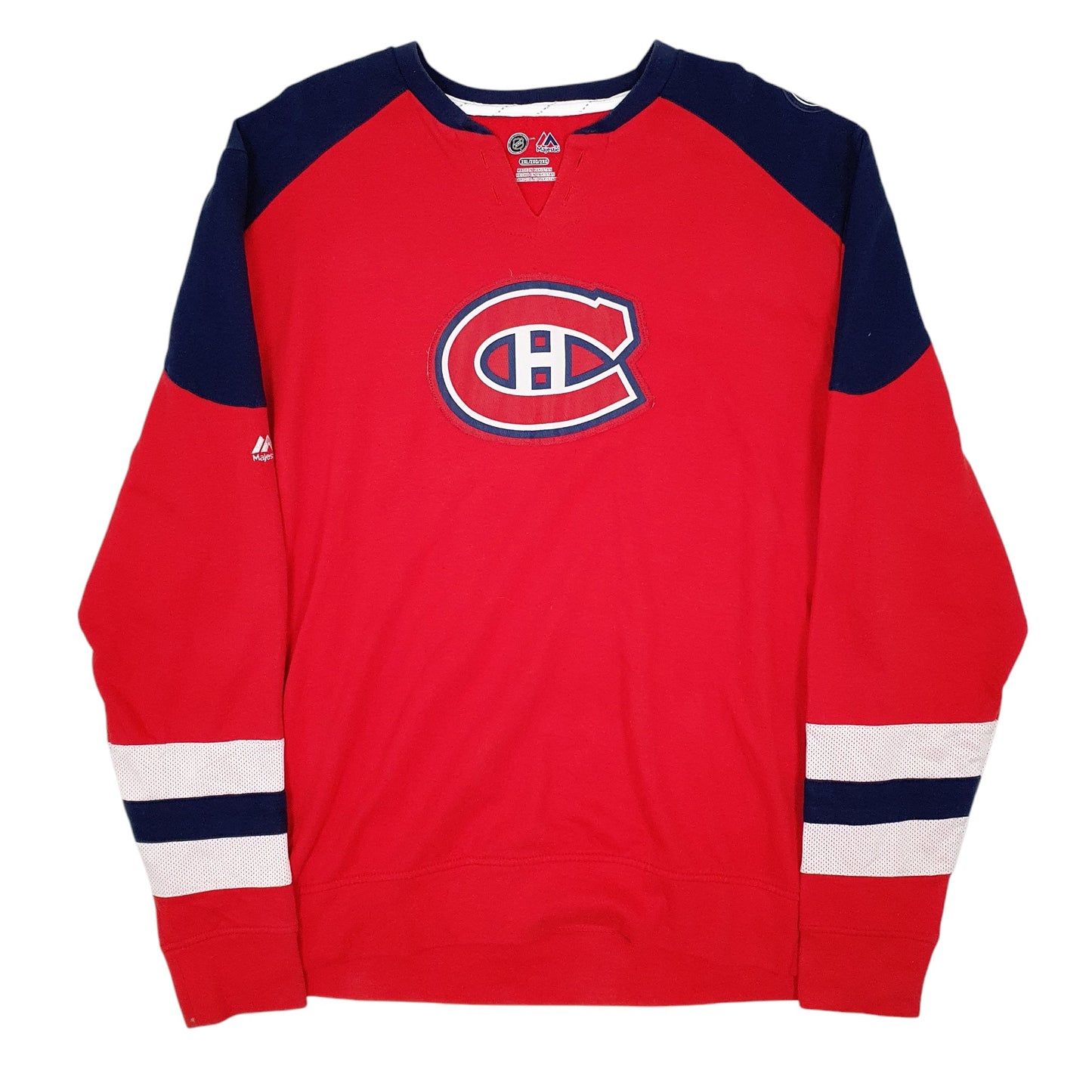 Mens Red Majestic NHL Montreal Canadiens V Neck Jumper
