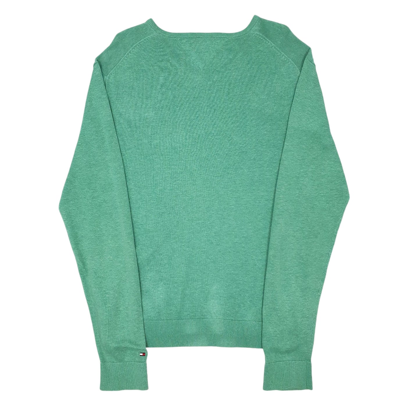 Mens Green Tommy Hilfiger Linen Cotton Crewneck Jumper