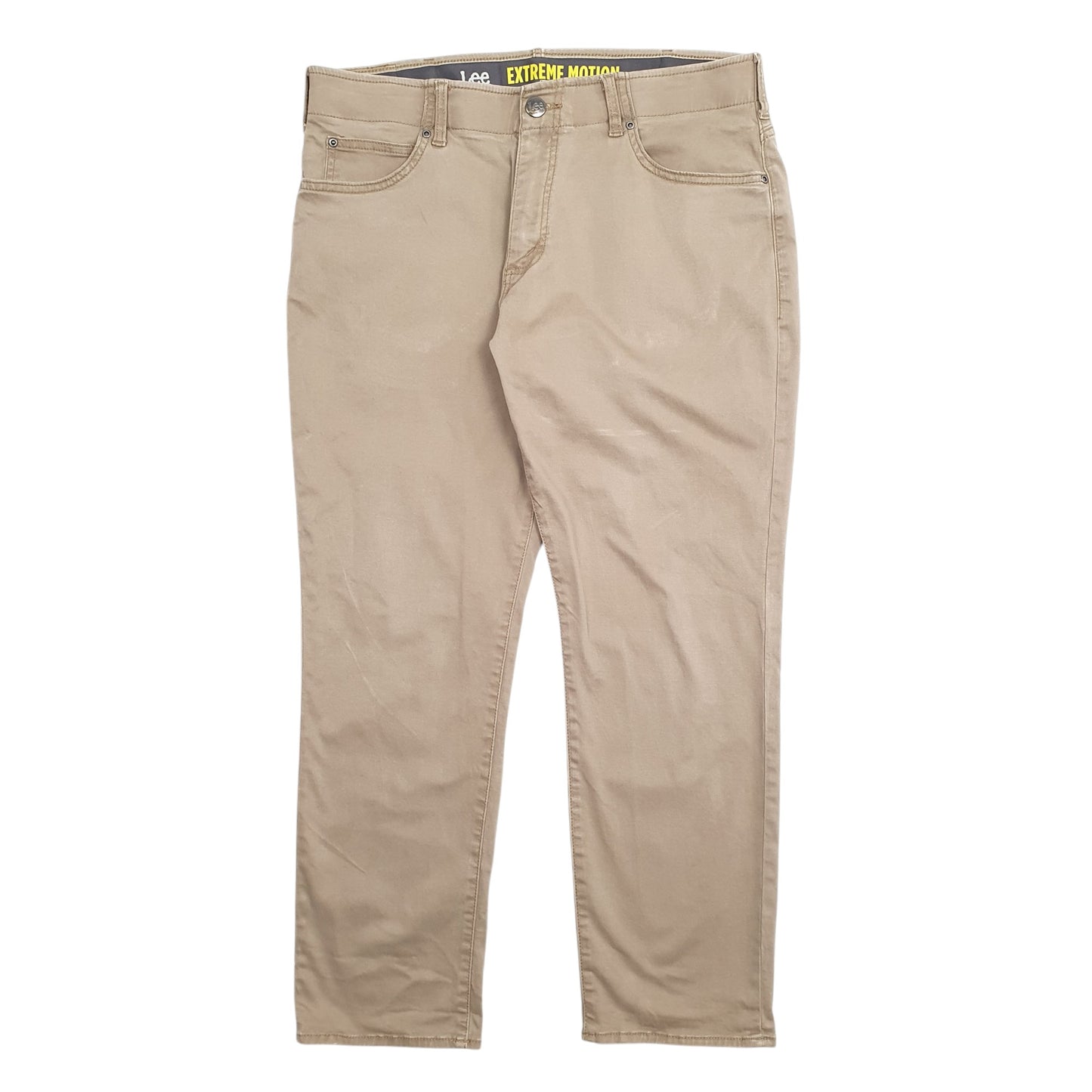 Mens Brown Lee Extreme Motion Chino Trousers