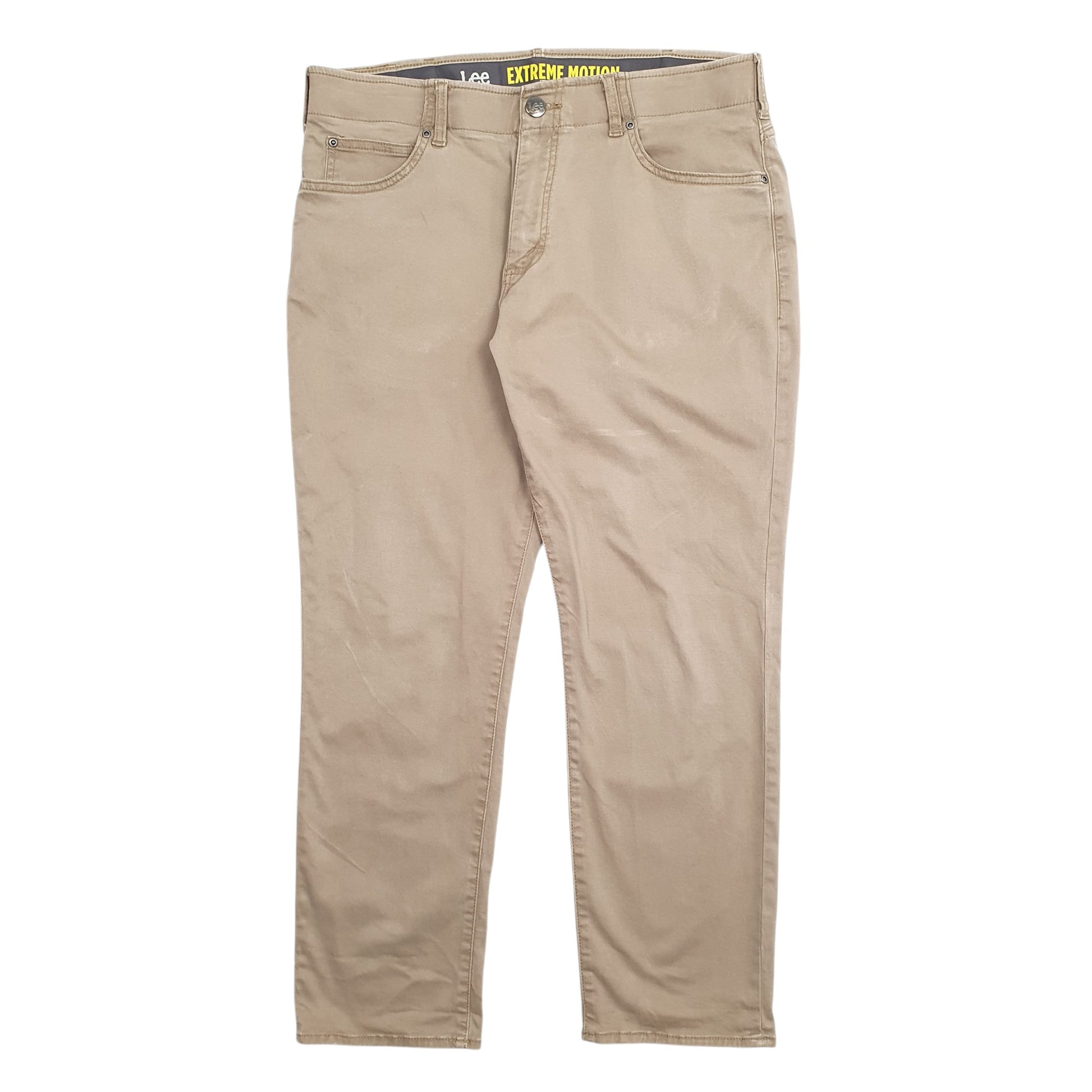Mens Brown Lee Extreme Motion Chino Trousers