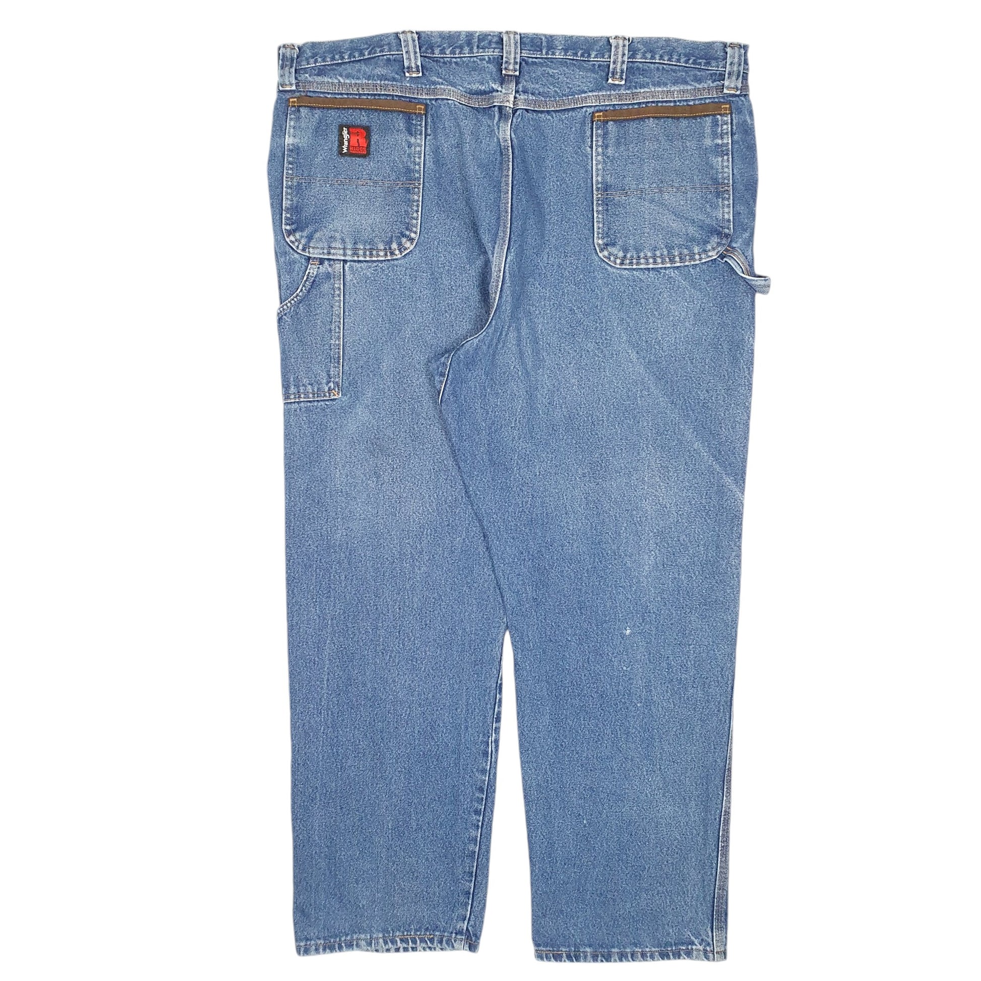 Mens Blue Wrangler Carpenter Pants Riggs Workwear Casual JeansW46 L32