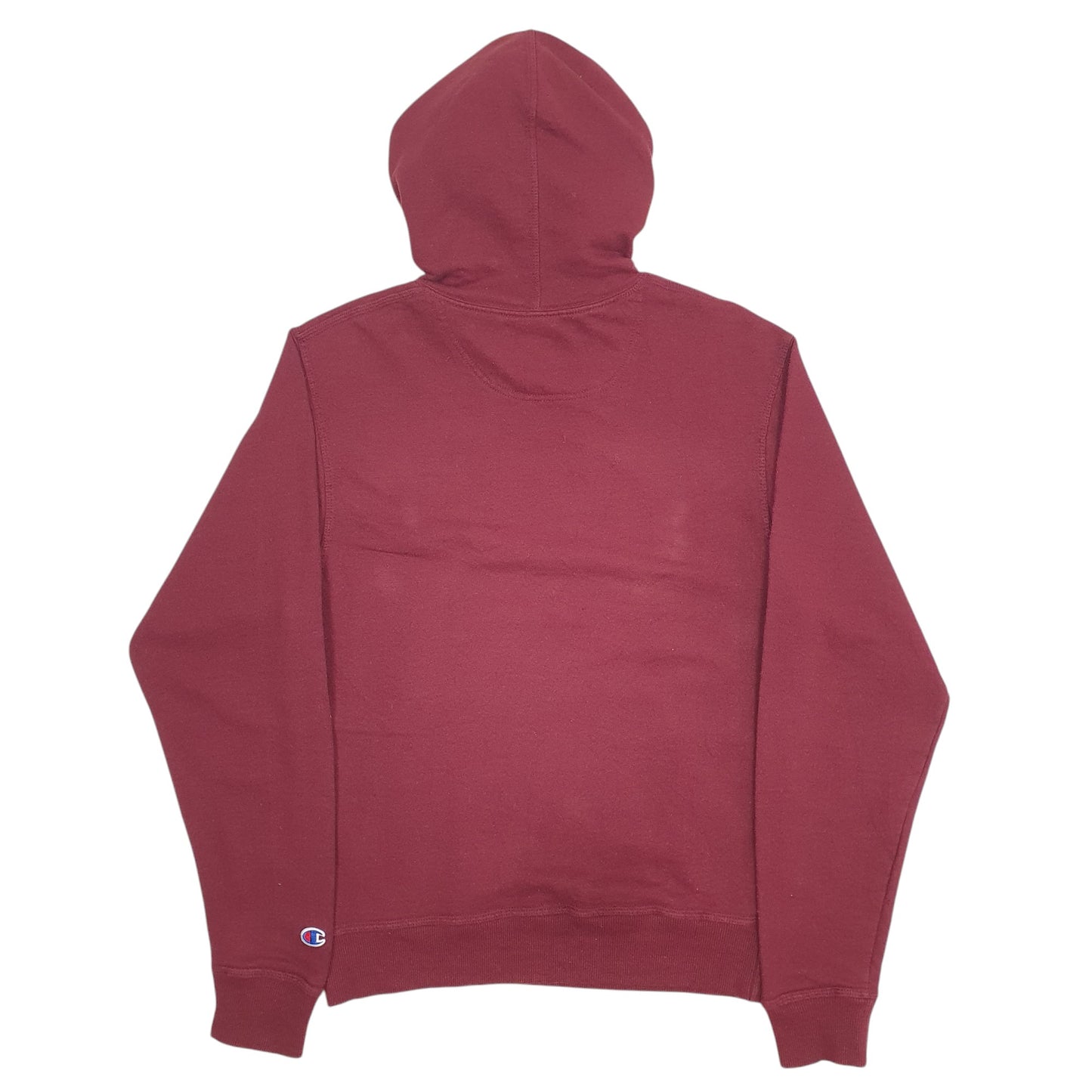 Mens Burgundy Champion Spellout Hoodie Jumper