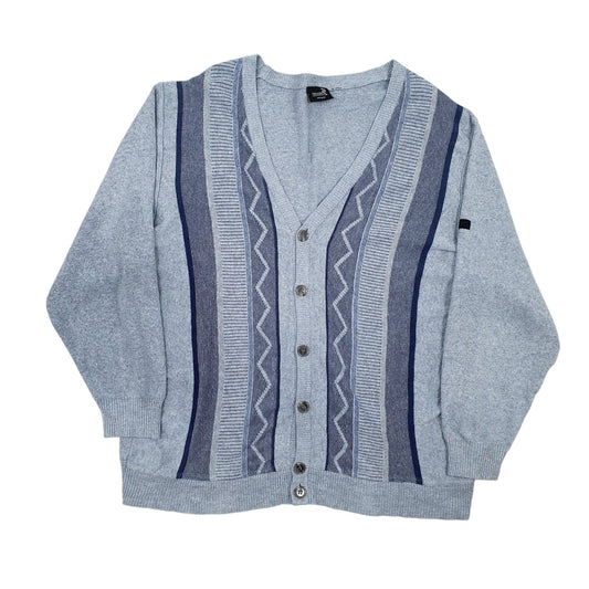 Mens Blue Triario  Cardigan Jumper