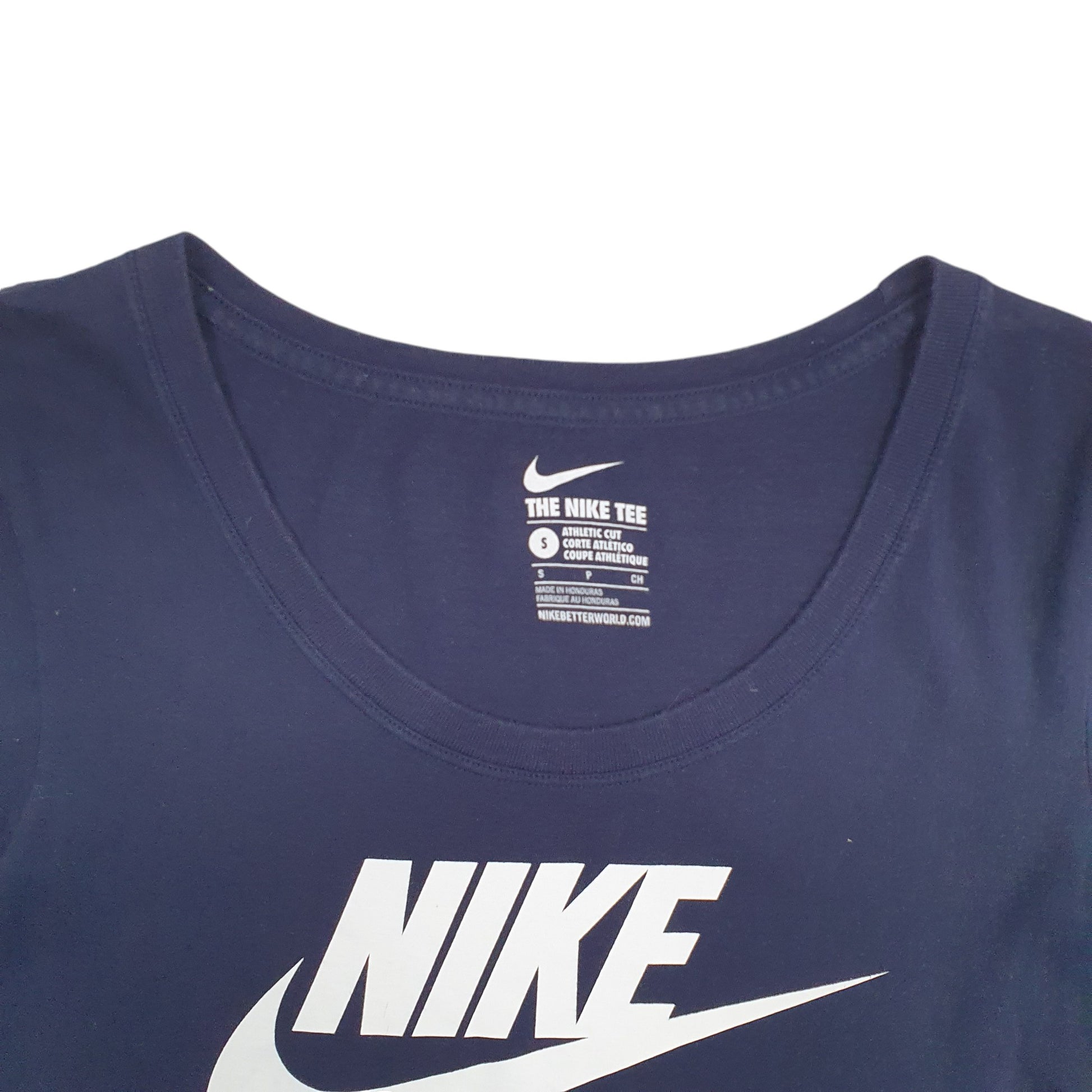 Womens Navy Nike Spellout Short Sleeve T Shirt