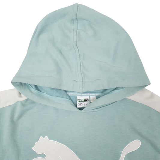 Mens Green Puma Spellout Hoodie Jumper