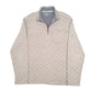 Mens Beige Eddie Bauer Quilted Sweat Quarter Zip Jumper