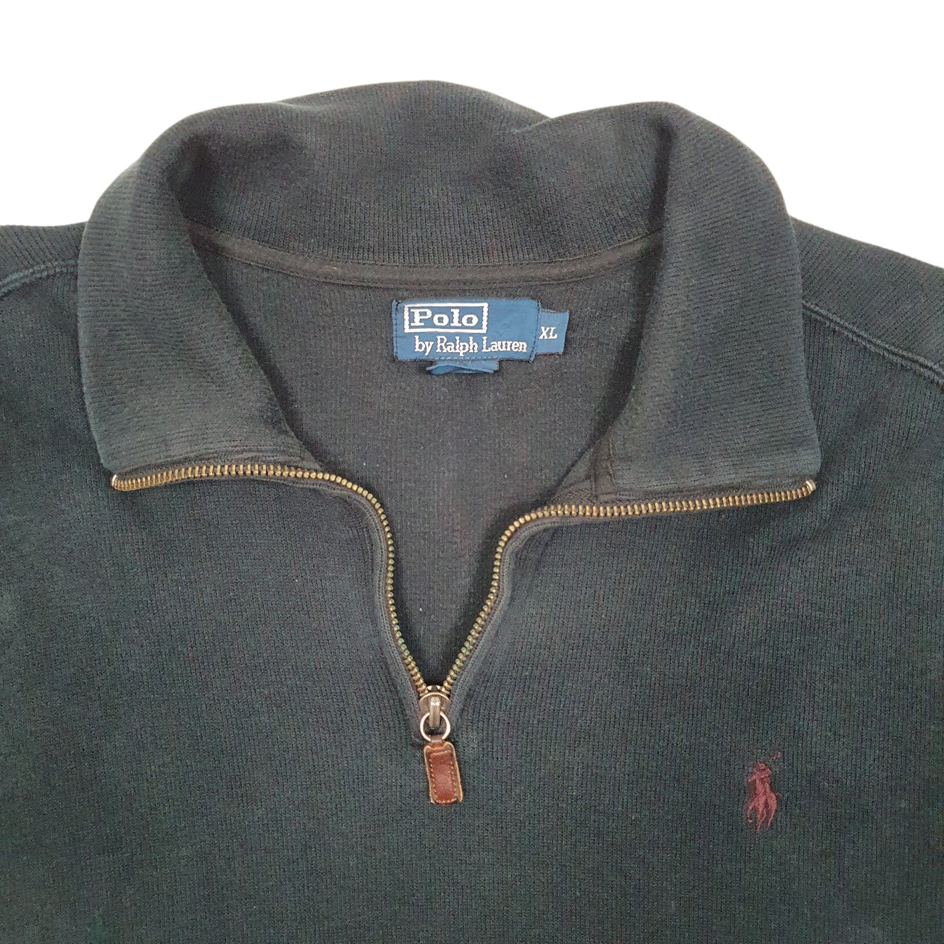 Mens Black Polo Ralph Lauren  Quarter Zip Jumper