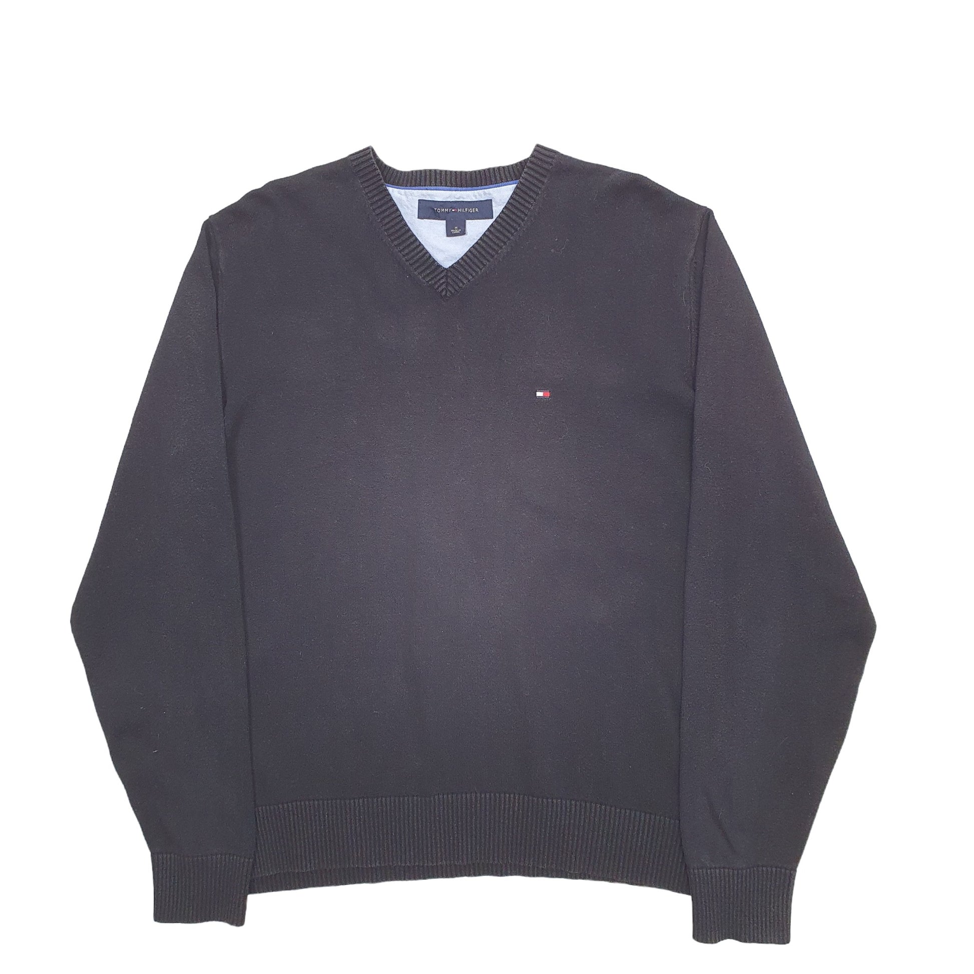 Mens Black Tommy Hilfiger Knit Crewneck Jumper
