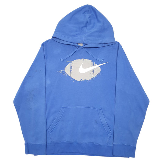 Mens Blue Nike Performance Swoosh Football Hoodie Jumper