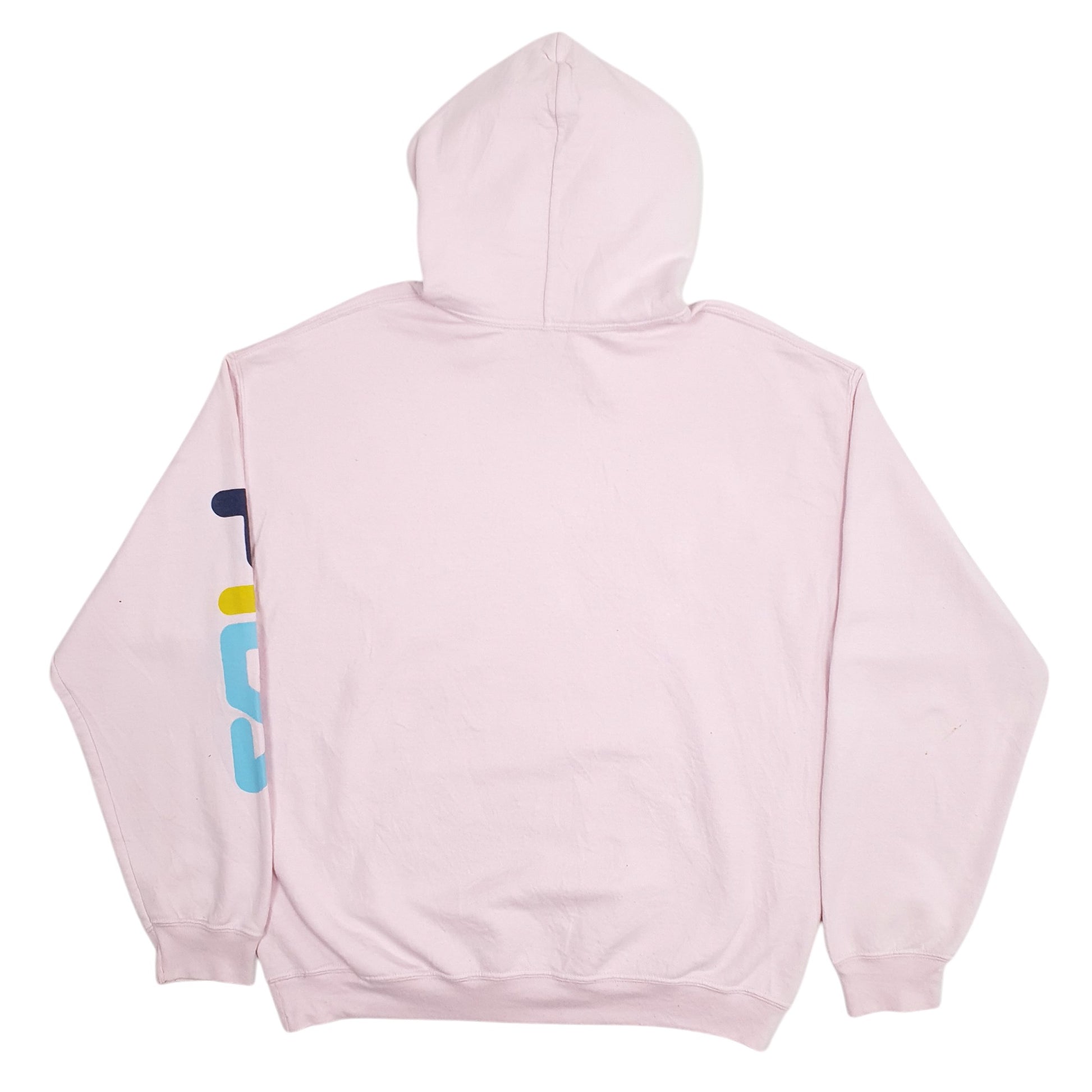 Mens Pink Fila Spellout Hoodie Jumper