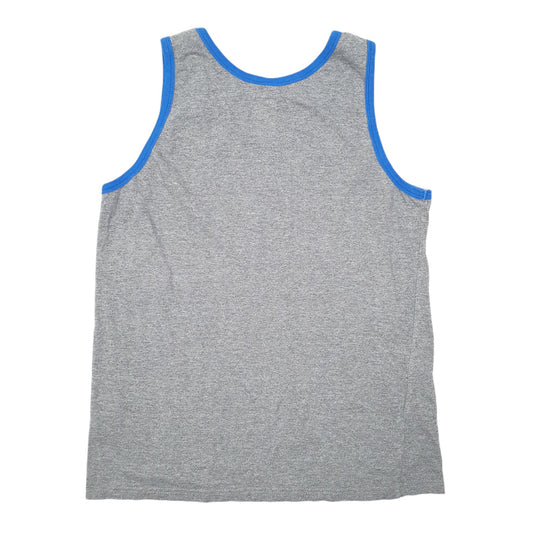 Mens Grey Stussy Vest Tank Top Short Sleeve T Shirt