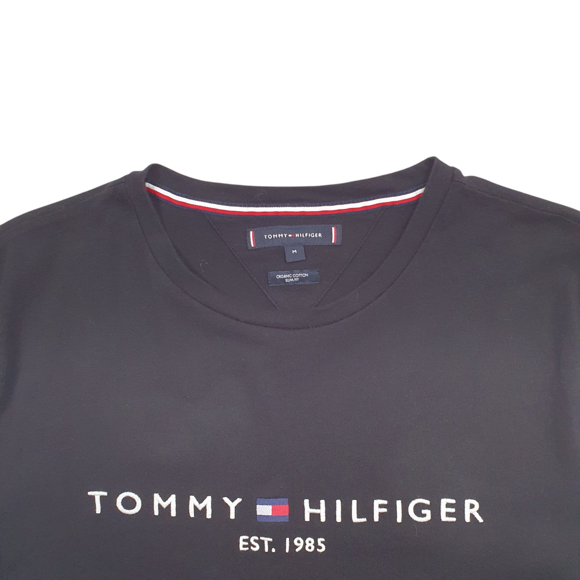 Mens Black Tommy Hilfiger Spellout Short Sleeve T Shirt