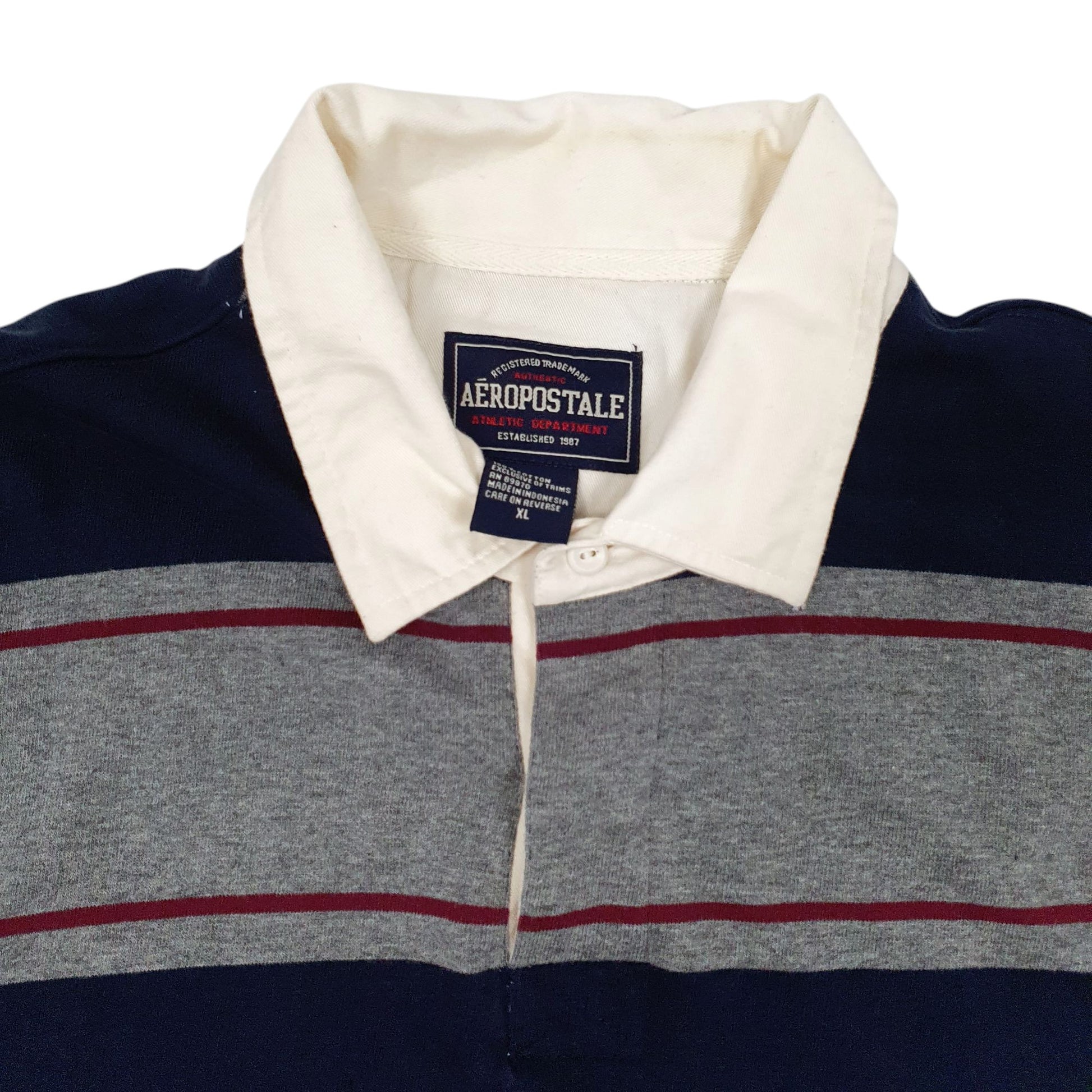 Mens Navy Aeropostale  Long Sleeve Polo Shirt
